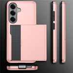 AMORUS För Samsung Galaxy A57 5G-skal med glidande korthållare PC TPU-mobilbaksida