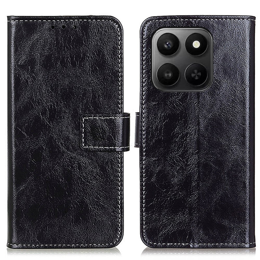 Leather Case for Honor 400 Smart 4G / 400 Smart 5G / X7d 5G / X7d 4G Wallet Phone Cover Crazy Horse Texture