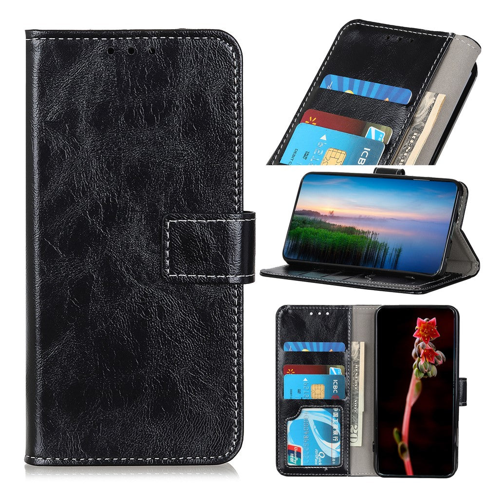 Leather Case for Honor 400 Smart 4G / 400 Smart 5G / X7d 5G / X7d 4G Wallet Phone Cover Crazy Horse Texture