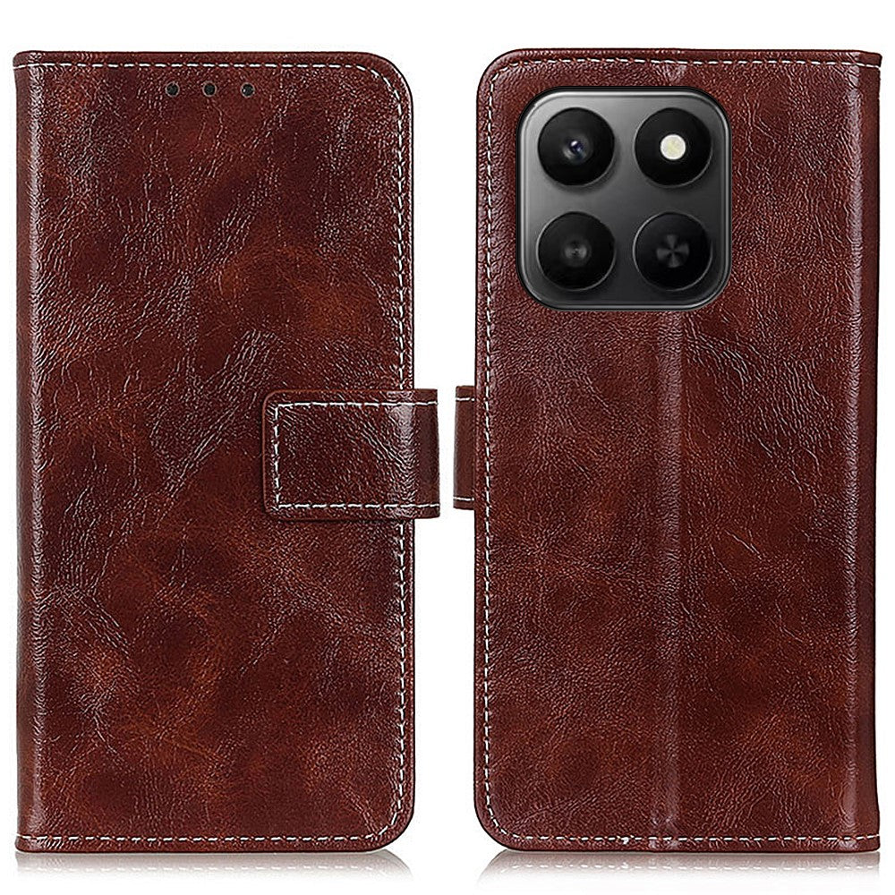 Leather Case for Honor 400 Smart 4G / 400 Smart 5G / X7d 5G / X7d 4G Wallet Phone Cover Crazy Horse Texture