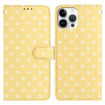 For iPhone 14 Plus Leather Case Polka Dot Pattern Wallet Stand Folio Phone Cover