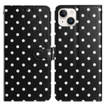 Til iPhone 13 mini læderetui, prikket mønster, pung, stander, folio-telefoncover