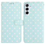 Til Samsung Galaxy A25 5G (Global) (161mm) læderetui, prikket mønster, pung, stander, folio telefoncover