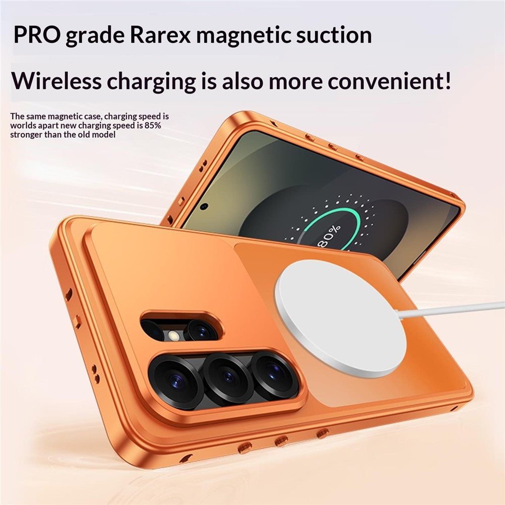 Til Samsung Galaxy S26 Ultra Magnetisk Cover med Metalramme og PC Bagside Telefoncover med Pop-Up Spænde