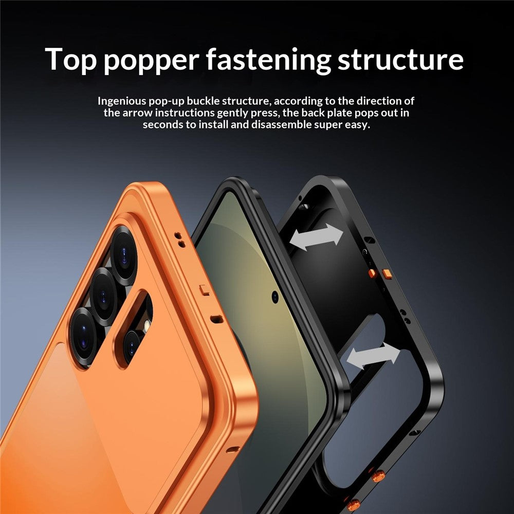 Til Samsung Galaxy S26 Ultra Magnetisk Cover med Metalramme og PC Bagside Telefoncover med Pop-Up Spænde