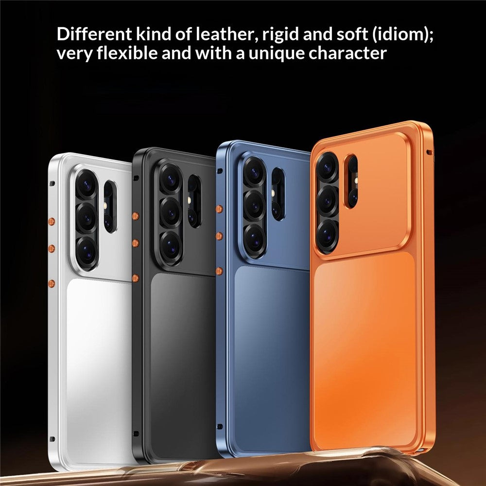 Til Samsung Galaxy S26 Ultra Magnetisk Cover med Metalramme og PC Bagside Telefoncover med Pop-Up Spænde