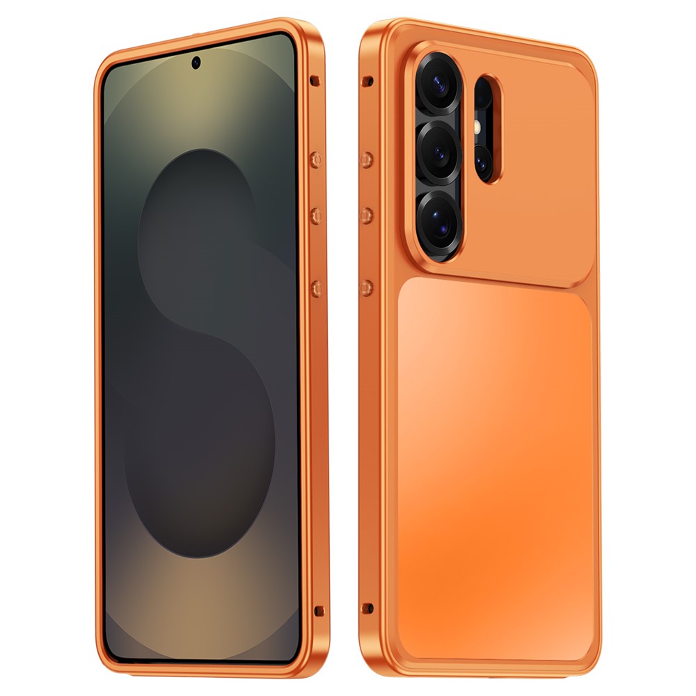 Til Samsung Galaxy S26 Ultra Magnetisk Cover med Metalramme og PC Bagside Telefoncover med Pop-Up Spænde