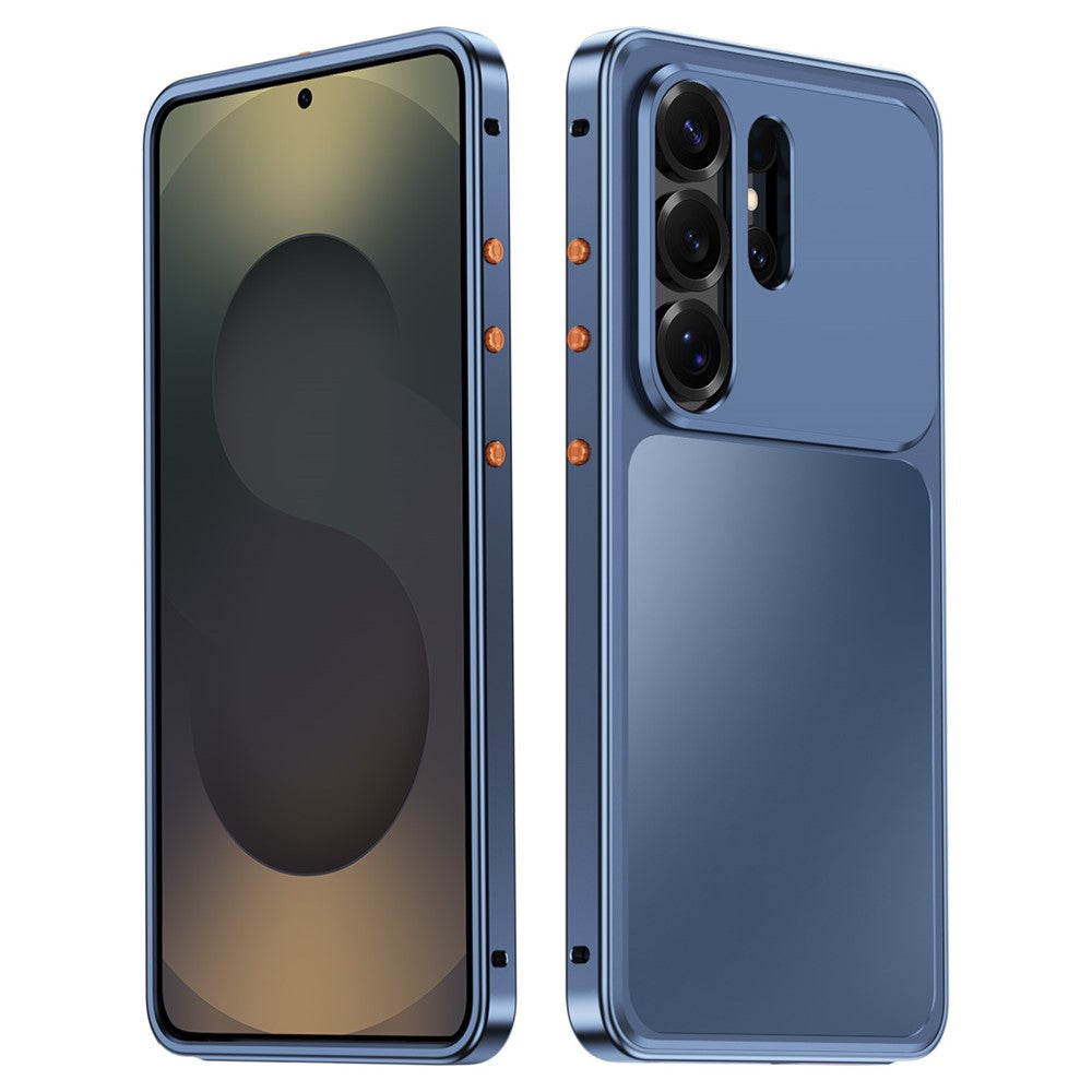 Til Samsung Galaxy S26 Ultra Magnetisk Cover med Metalramme og PC Bagside Telefoncover med Pop-Up Spænde