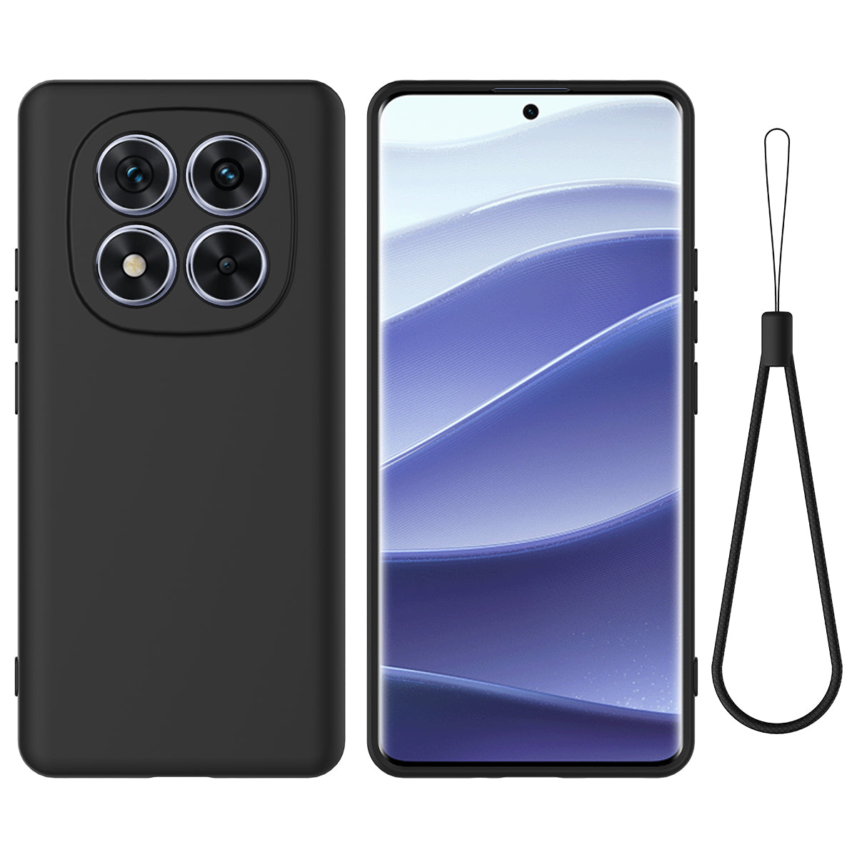 For Xiaomi Redmi Note 15 Pro 4G (Global) Liquid Silicone Case Phone Back Cover with Hand Strap