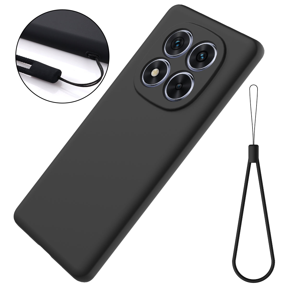 For Xiaomi Redmi Note 15 Pro 4G (Global) Liquid Silicone Case Phone Back Cover with Hand Strap