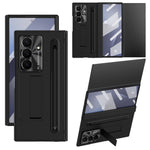 For Samsung Galaxy Z TriFold 5G Case Kickstand PC Cell Phone Cover with Tempered Glass Film and Stylus Pen