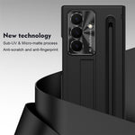 For Samsung Galaxy Z TriFold 5G Case Kickstand PC Cell Phone Cover with Tempered Glass Film and Stylus Pen