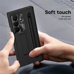 For Samsung Galaxy Z TriFold 5G Case Kickstand PC Cell Phone Cover with Tempered Glass Film and Stylus Pen