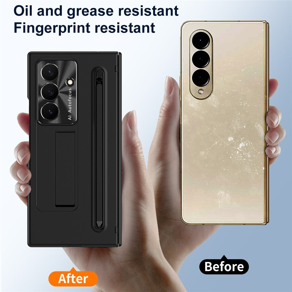 For Samsung Galaxy Z TriFold 5G Case Kickstand PC Cell Phone Cover with Tempered Glass Film and Stylus Pen