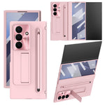 For Samsung Galaxy Z TriFold 5G Case Kickstand PC Cell Phone Cover with Tempered Glass Film and Stylus Pen