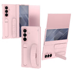 For Samsung Galaxy Z TriFold 5G Case Kickstand Wristband PC Phone Cover with Tempered Glass Film