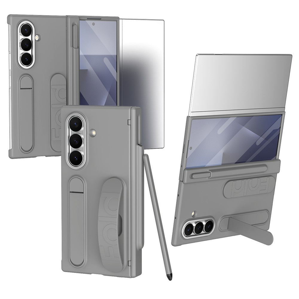 Samsung Galaxy Z TriFold 5G-skal Korthållare Stödarmband Hårt PC-mobilskal med härdat glasfilm / Stylus