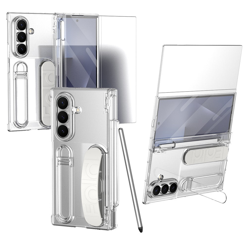 Samsung Galaxy Z TriFold 5G-skal Korthållare Stödarmband Hårt PC-mobilskal med härdat glasfilm / Stylus