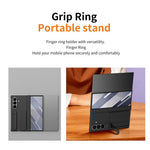For Samsung Galaxy Z TriFold 5G Case Card Slot Kickstand Wristband Hard PC Phone Cover with Tempered Glass Film
