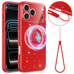 For iPhone 17 Pro Max Case Compatible with MagSafe Glitter TPU Shockproof Phone Cover with Wrist Strap