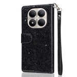 Stand Case For Xiaomi Redmi Note 15 5G (Global)  /  15 4G (Global)  /  Poco M8 5G Glitter Phone Leather Cover Zipper Pocket