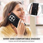 Stand Case For Xiaomi Redmi Note 15 5G (Global)  /  15 4G (Global)  /  Poco M8 5G Glitter Phone Leather Cover Zipper Pocket