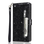 Stand Case For Xiaomi Redmi Note 15 5G (Global)  /  15 4G (Global)  /  Poco M8 5G Glitter Phone Leather Cover Zipper Pocket