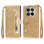 Stand Case For Xiaomi Redmi Note 15 5G (Global)  /  15 4G (Global)  /  Poco M8 5G Glitter Phone Leather Cover Zipper Pocket