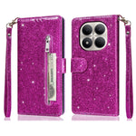 Stand Case For Xiaomi Redmi Note 15 5G (Global)  /  15 4G (Global)  /  Poco M8 5G Glitter Phone Leather Cover Zipper Pocket