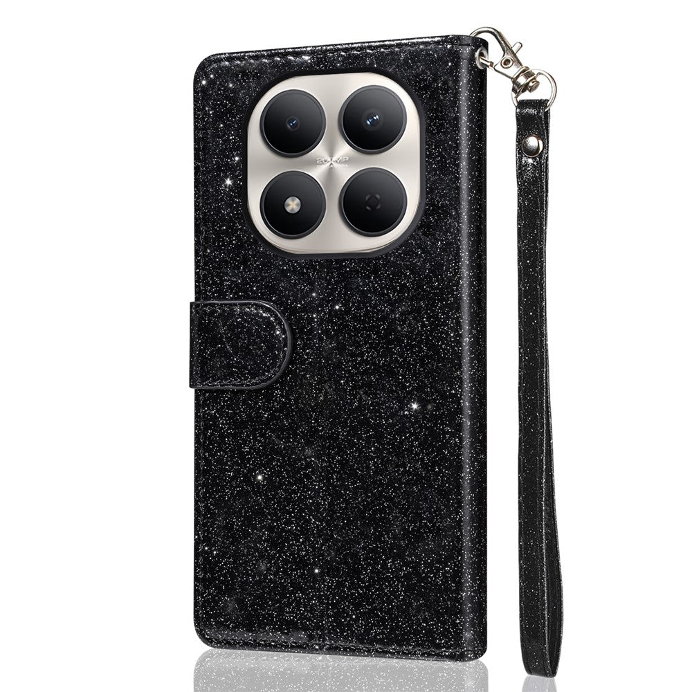 For Xiaomi Redmi Note 15 Pro 5G (Global) Stand Case Glitter Phone Leather Cover Zipper Pocket