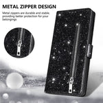 For Xiaomi Redmi Note 15 Pro 5G (Global) Stand Case Glitter Phone Leather Cover Zipper Pocket