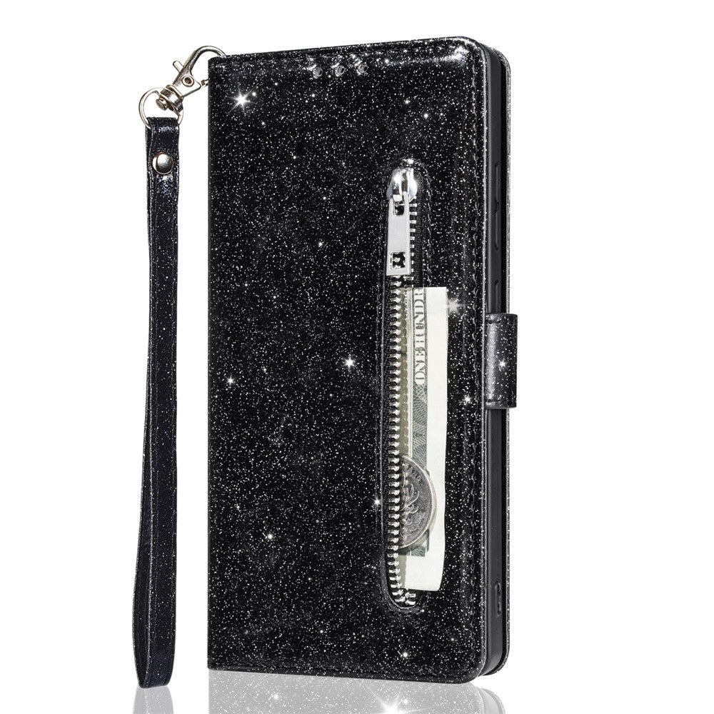 For Xiaomi Redmi Note 15 Pro 5G (Global) Stand Case Glitter Phone Leather Cover Zipper Pocket