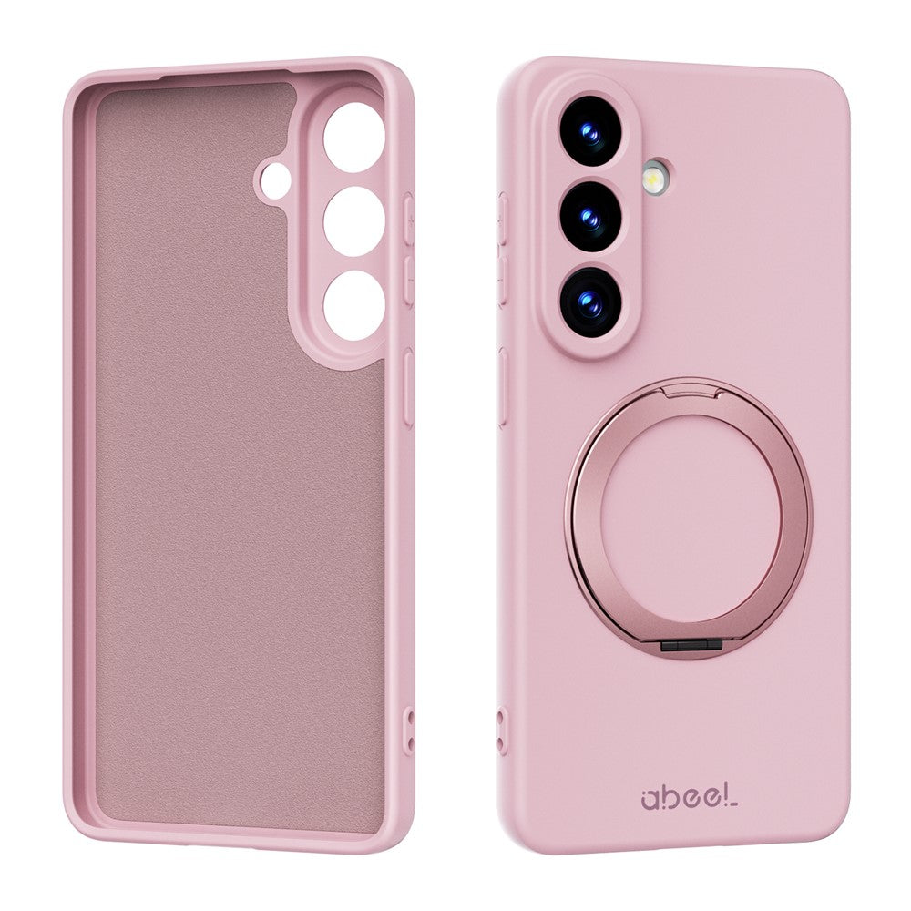 ABEEL For Samsung Galaxy S25 Magnetic Case Kickstand Skin Touch Liquid Silicone Phone Cover