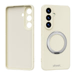 ABEEL For Samsung Galaxy S25 Magnetic Case Kickstand Skin Touch Liquid Silicone Phone Cover