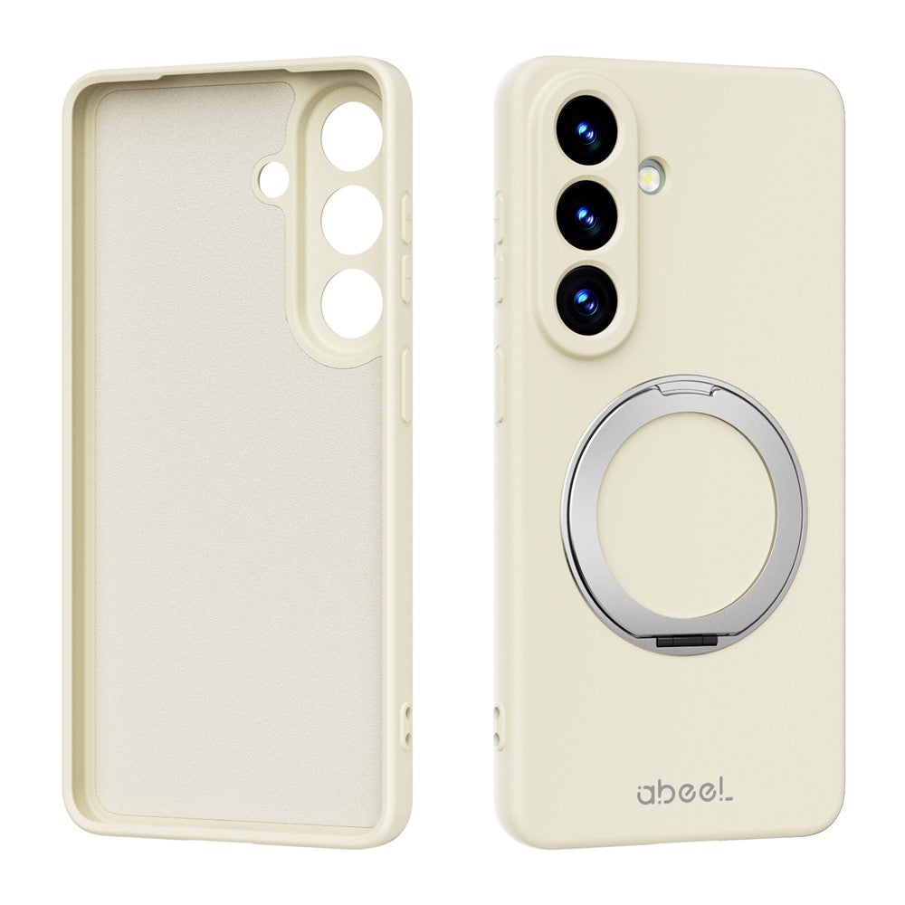 ABEEL For Samsung Galaxy S25 Magnetic Case Kickstand Skin Touch Liquid Silicone Phone Cover