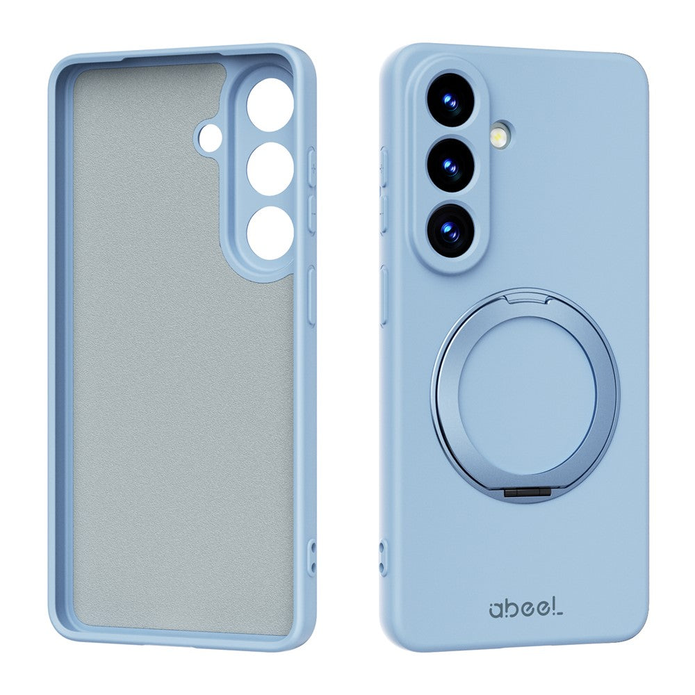 ABEEL For Samsung Galaxy S25 Magnetic Case Kickstand Skin Touch Liquid Silicone Phone Cover