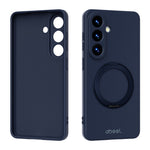 ABEEL For Samsung Galaxy S25 Magnetic Case Kickstand Skin Touch Liquid Silicone Phone Cover
