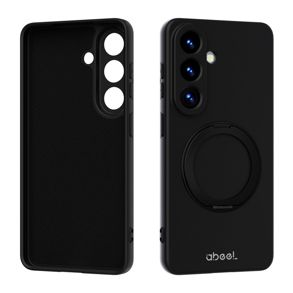 ABEEL For Samsung Galaxy S25 Magnetic Case Kickstand Skin Touch Liquid Silicone Phone Cover