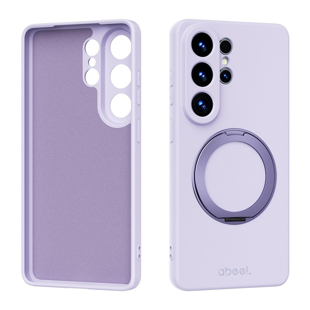 ABEEL For Samsung Galaxy S25 Ultra Magnetic Case Kickstand Skin Touch Liquid Silicone Phone Cover