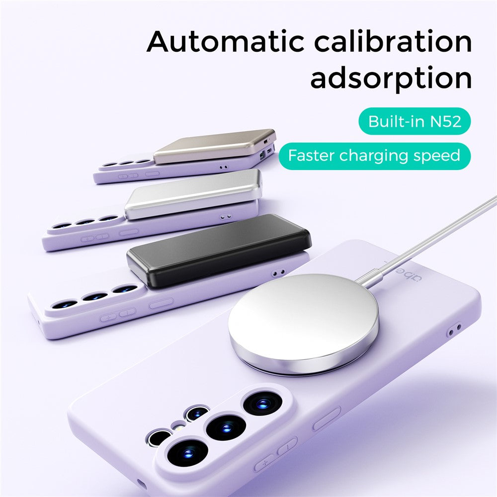 ABEEL For Samsung Galaxy S25 Ultra Magnetic Case Kickstand Skin Touch Liquid Silicone Phone Cover