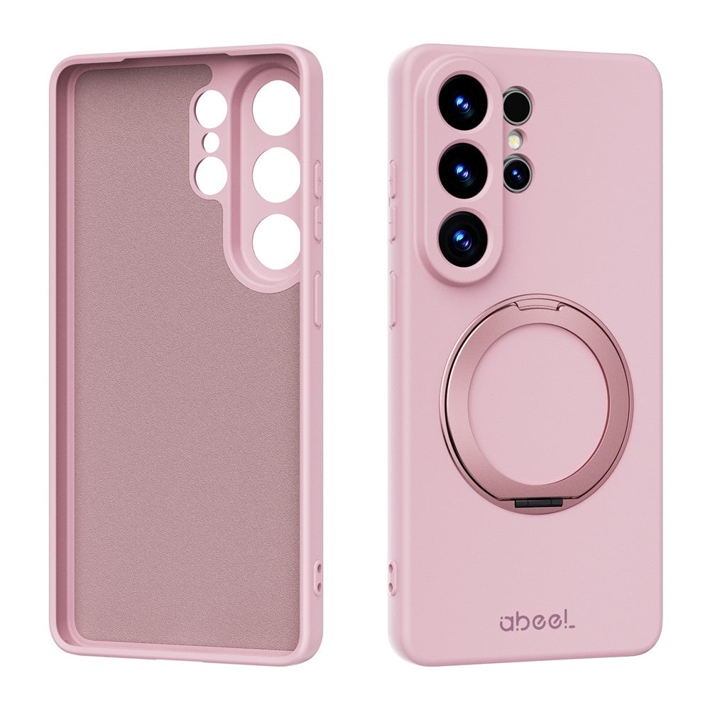 ABEEL For Samsung Galaxy S25 Ultra Magnetic Case Kickstand Skin Touch Liquid Silicone Phone Cover