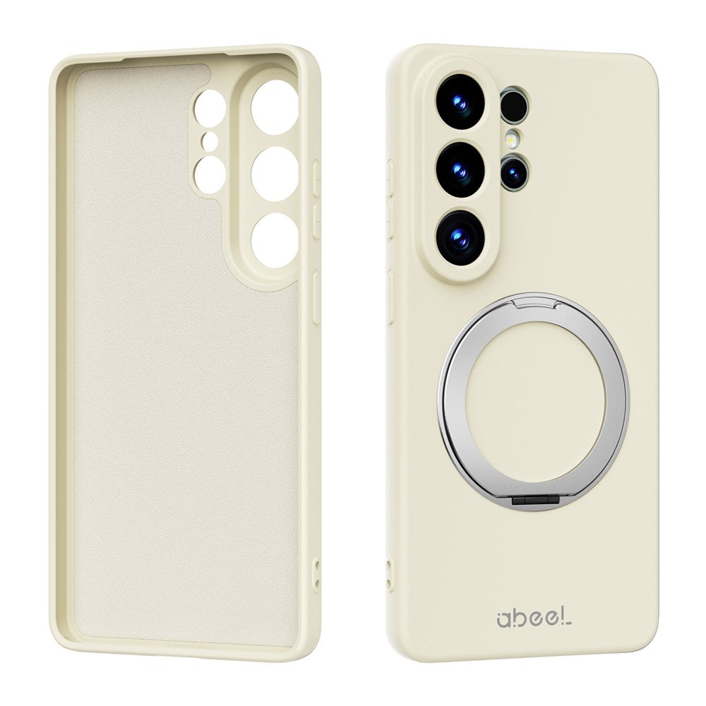 ABEEL For Samsung Galaxy S25 Ultra Magnetic Case Kickstand Skin Touch Liquid Silicone Phone Cover