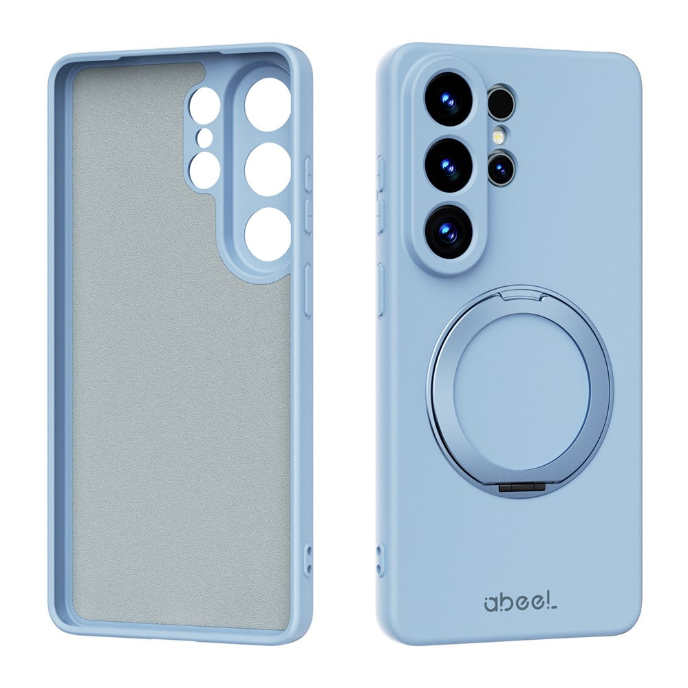 ABEEL For Samsung Galaxy S25 Ultra Magnetic Case Kickstand Skin Touch Liquid Silicone Phone Cover