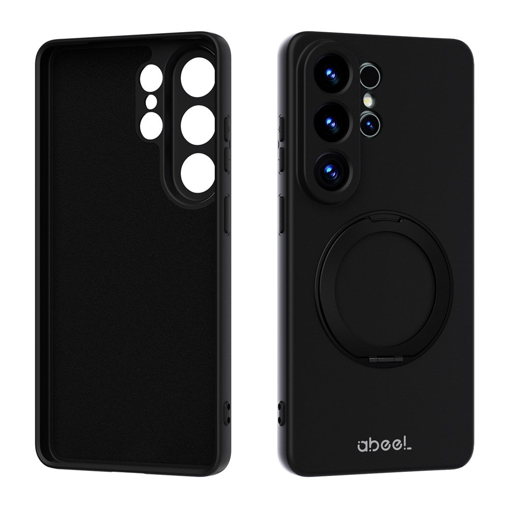 ABEEL For Samsung Galaxy S25 Ultra Magnetic Case Kickstand Skin Touch Liquid Silicone Phone Cover