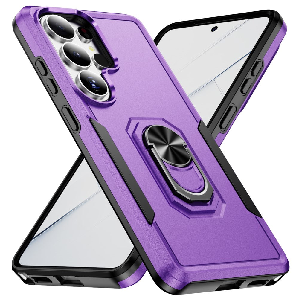 Samsung Galaxy S26 Ultra-cover med ringstøtte i militærkvalitet, PC + TPU-mobilcover
