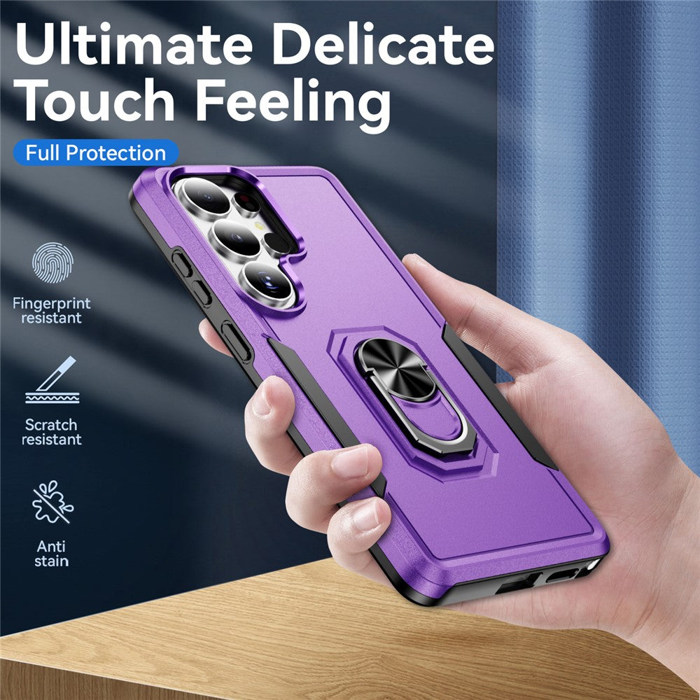 Samsung Galaxy S26 Ultra-cover med ringstøtte i militærkvalitet, PC + TPU-mobilcover