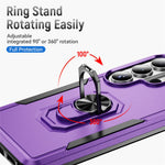 Samsung Galaxy S26 Ultra-cover med ringstøtte i militærkvalitet, PC + TPU-mobilcover