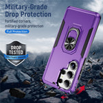 Samsung Galaxy S26 Ultra-cover med ringstøtte i militærkvalitet, PC + TPU-mobilcover