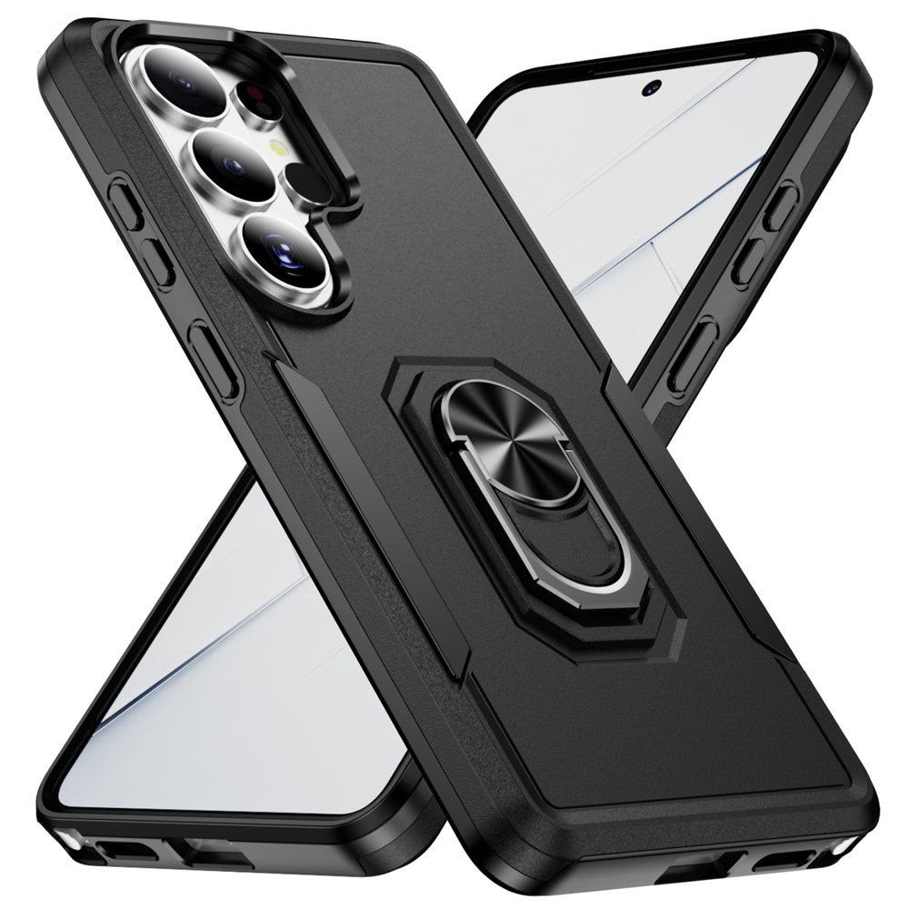 Samsung Galaxy S26 Ultra-cover med ringstøtte i militærkvalitet, PC + TPU-mobilcover