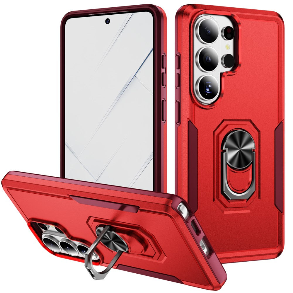 Samsung Galaxy S26 Ultra-cover med ringstøtte i militærkvalitet, PC + TPU-mobilcover